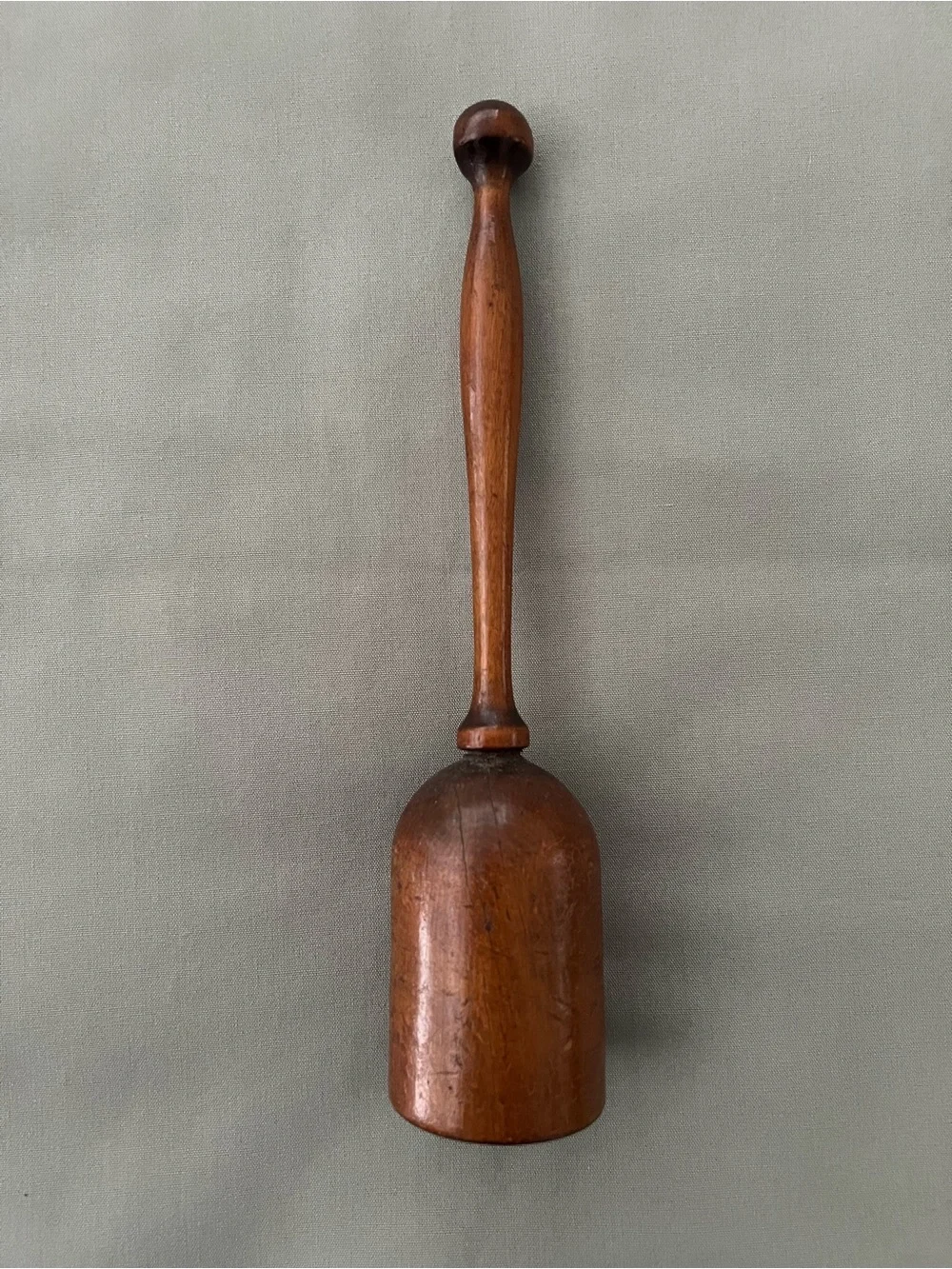 Vintage Wooden Mallet Masher Pestle with Natural Aged Patina 11”